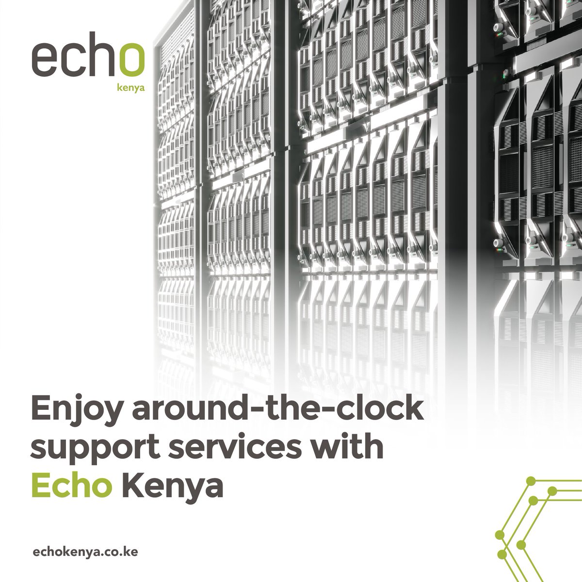 EchoKenya_'s tweet photo. Our Echotellers are here to help you whenever you need it, allowing you peace of mind while you focus on your core business activities.
Say Jambo for a custom quote! info@echokenya.co.ke
#echokenya #echoke #kenya #mombasa #nairobi #echotel #echoteller #datacentre #hosting https://t.co/JPacGIq3my