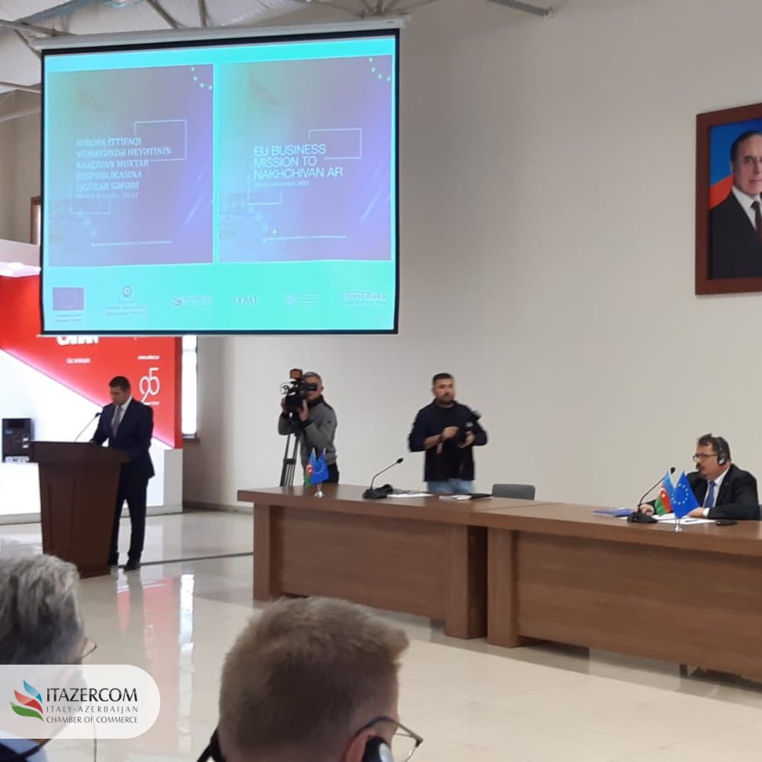 ITAZERCOM's tweet photo. The first working day of the EU #Nakchivan Mission has begun. #EU officials & enterpreneurs met with local authorities. They participated at high level meeting in the presence of Mr. Vasif Talibov, & at expo dedicated to business opportunities. Stay tuned for more with #ITAZERCOM https://t.co/OumcDzd6Dj