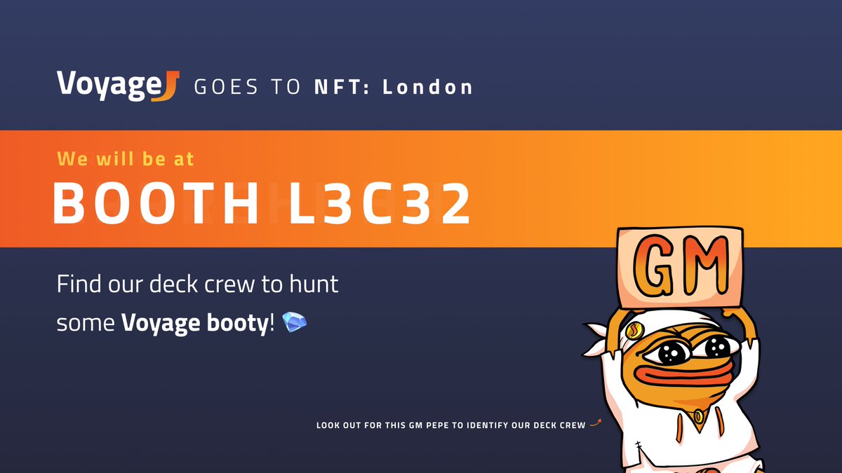 AHOY!

We have a booth at #NFTLondon2022 hosted by 
<a href="/NFT_NYC/">NFT.NYC</a>! Drop by and say hello today!

Happy to meet everyone who has been supporting us from the beginning.