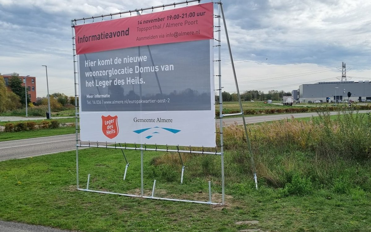Op maandag 14 november van 19-21 uur vindt er in het Topsportcentrum Almere Poort een informatieavond plaats over de woonvoorziening #Domus van het Leger des Heils. Iedereen is van harte welkom. Meer info vind je op almere.nl/europakwartier… en aanmelden kan via info@almere.nl.