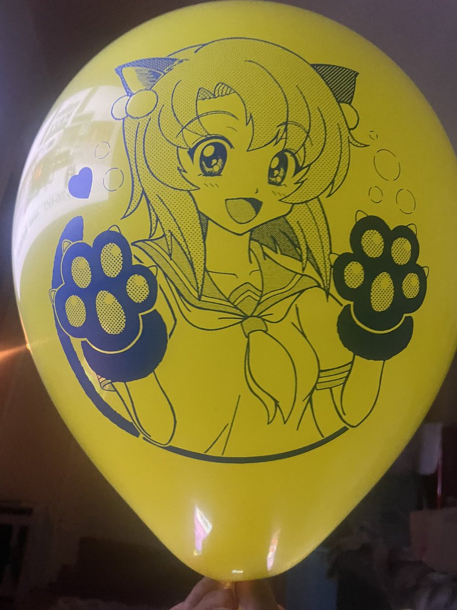 SarinaTheKitty's tweet photo. Okay one more cute as heck #balloon pic, this one from @kazenofunet! Going to bed but damn… cute… it slays me! #looner #catgirl #balloons #toodamncute #petmeplease https://t.co/UC8AtWGcar