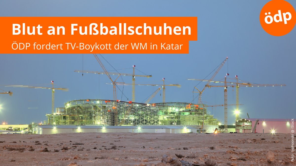 Tausende sind beim Bau der Stadien in #Katar ums Leben gekommen. Minderheiten werden brutal unterdrückt, es drohen Einschränkungen der #Pressefreiheit. All das wird akzeptiert, denn die #WM ist ein Milliardengeschäft. Wir fordern ALLE zum #WMBoykott auf!
➡️oedp.de/aktuelles/pres…