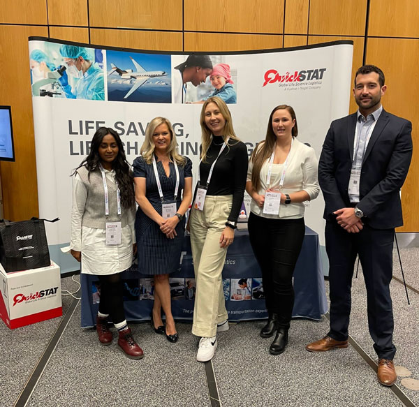 QicSTAT's tweet photo. A throwback to last month's European Society of Gene &amp; Cell Therapy congress!  There were so  many great conversations at our booth.  One of these discussions was with the folks from Cellex and Symbiosis. We're glad they stopped by!  #BSGCT #TBT #logistics #TBT https://t.co/xHmypiLvY5