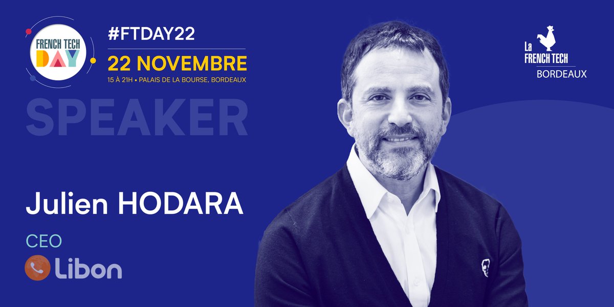 [5/5] #FTDay22 | Nos premiers intervenants !🎙

💬 Hypercroissance, rentabilité et bootstrap… c’est possible ? 💬
Julien Hodara, #CEO de <a href="/Libon/">Libon</a> 

🕙 Ouverture des portes : 14h30
📍 Scène 2