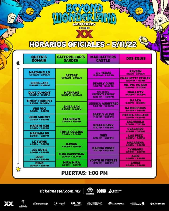 NochesElectroMx's tweet photo. Horarios oficiales #BeyondMTY🦋💫
5.Noviembre.2022 #Monterrey
Boletos -> https://t.co/THrxLrgUWT
#PrecioEspecial https://t.co/Lb1etkmrRh