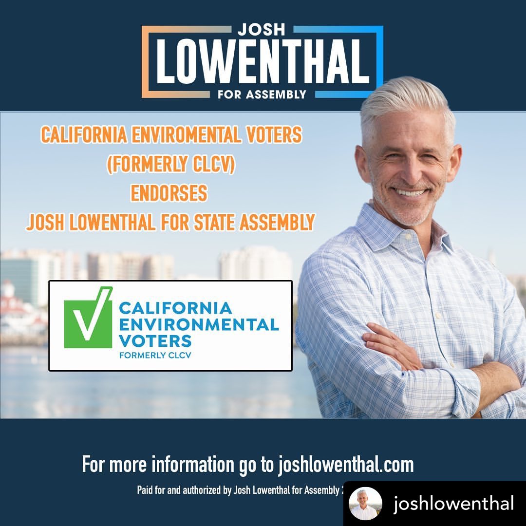 Join environmental organizations @SierraClubCA and @envirovoters in supporting me for Supporting me for State Assembly. Please remember to vote by November 8!