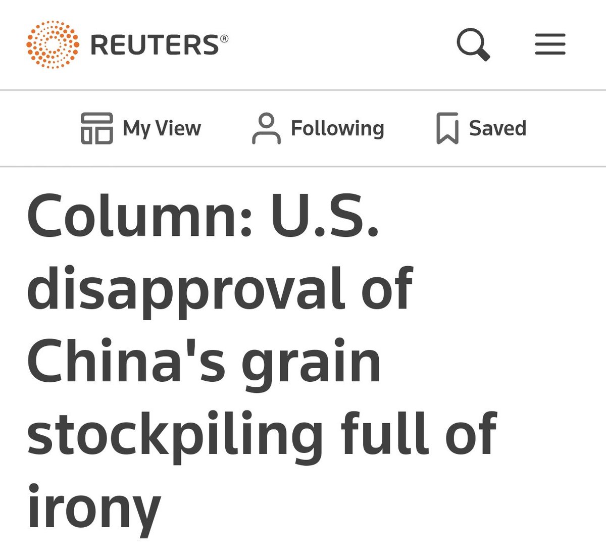 前几个月美国还批评中国囤积了世界一半以上的粮食，现在殖人们倒担心中国重建供销社要计划经济了。

手中有粮，心中不慌。今年世界粮食减产是一定的，那些生活在非产粮大国的殖人们要抓紧存钱，喜迎自由市场的粮价上涨。