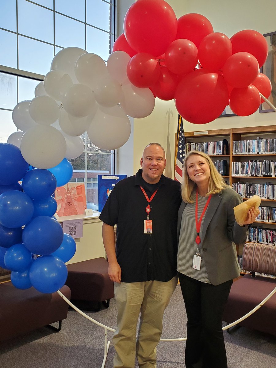 Merci to the RV staff members for stopping by the media center this morning for a croissant and coffee in celebration of National French Week! 🥐🇫🇷 <a href="/RVadminSJoseph/">Stephen Joseph</a> <a href="/PrincipalRVRHS/">Joe Martin</a> <a href="/RVDirectorCST/">Kelly Scapellato</a> <a href="/BCTOY2023/">Sarah Sherman</a> <a href="/bheiba1/">Bouchra Heiba</a>