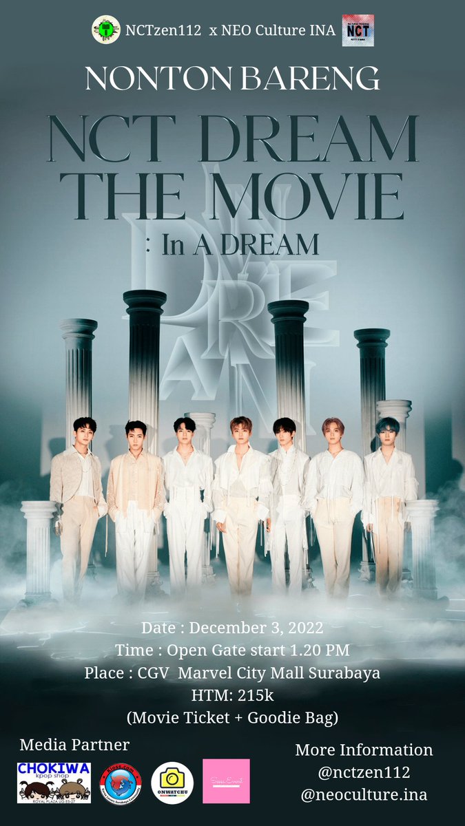 NCTzen112's tweet photo. nobar NCT DREAM THE MOVIE: In A Dream by NCTzen112 x neoculture.ina

Hai NCTzen Surabaya ! yok ramaikan nonton bareng kali ini 

📅 Sab 3 Des
⏰ TBA
📍CGV Marvel City
🎫 215k

Segera isi nama kamu sebelum kehabisan slot💚

Join the event:
https://t.co/3RIBXzMqft

#NCTDREAM #NCT https://t.co/CETdxsZxxg
