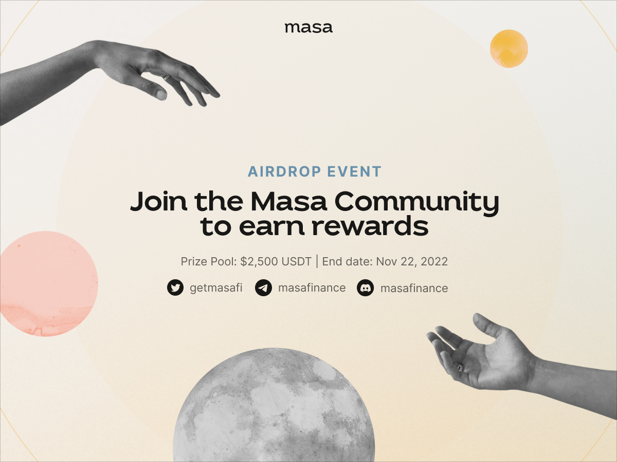 Masa (@getmasafi) on Twitter photo The #Masa Community #airdrop is now live!
Help us build our community in collaboration with <a href="/airdropinspect/">Airdrop Inspector</a>
🌽 Total airdrop prize: $2,500 USDT
🌽 Use the Telegram airdrop bot to participate: t.me/MasaAirdropBot
🌽 Airdrop Ends: 11.13
Join our community to earn rewards! The #Masa Community #airdrop is now live!
Help us build our community in collaboration with <a href="/airdropinspect/">Airdrop Inspector</a>
🌽 Total airdrop prize: $2,500 USDT
🌽 Use the Telegram airdrop bot to participate: t.me/MasaAirdropBot
🌽 Airdrop Ends: 11.13
Join our community to earn rewards!