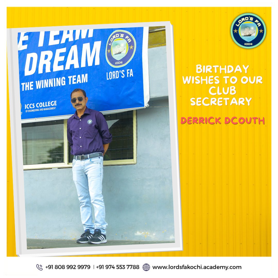 lords_fa's tweet photo. 🎂Join us in Wishing Happy Birthday to the Club Secretary - Derrick Dcouth 🎉

#happybirthday #lordsfa #lordsfootballacademy #kochi https://t.co/1LgFmaAZgR