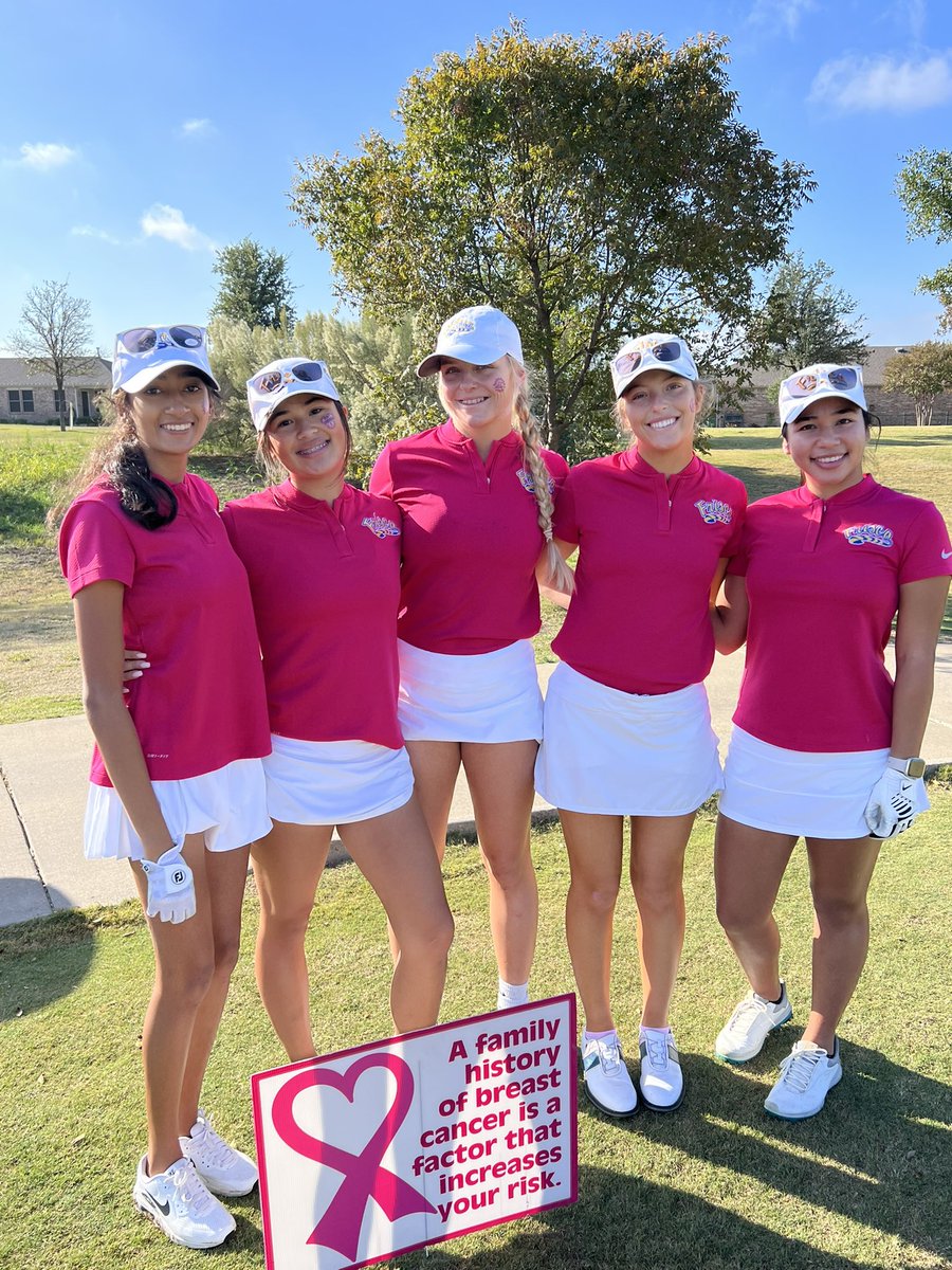 FriscoGolf's tweet photo. Varsity Lady Raccoons placed 1st today
at the annual Pink Tournament, with a team score of 3
under!
#raccoongolf #fhsgolf #golf #pink #pinktournament
#breastcancerawareness #1stplace #racpack
#welovegolf #3under #goteam https://t.co/DO2u5sJnp3