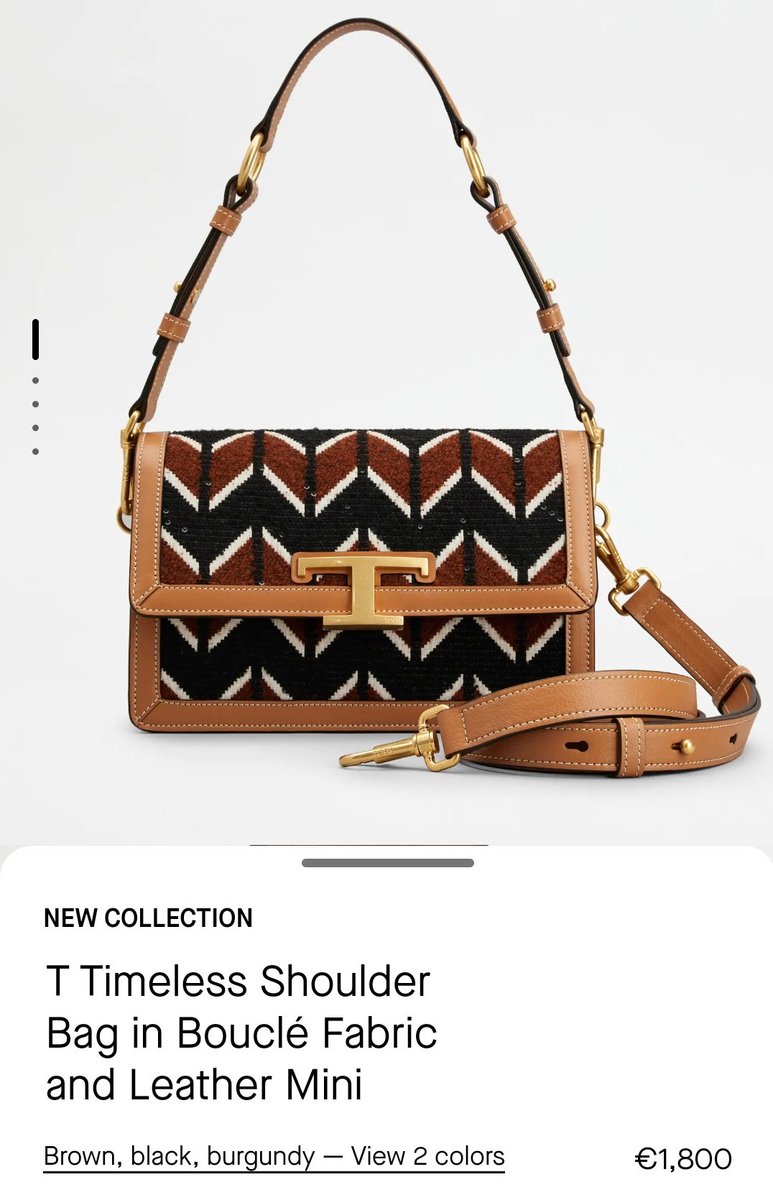 Taew_NN5's tweet photo. กระเป๋า NEW COLLECTION
T Timeless Shoulder Bag in Bouclé Fabric and Leather Mini
💵 1800 ยูโร = 66,889.8 บาท
#NenexTods #เนเน่ 
NENE TOD'S AUTUMN https://t.co/sDWk9ZlWtC