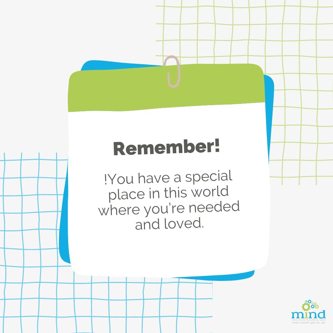 MindInstitute2's tweet photo. Remember! You have a special place in this world where you’re needed and loved.

#you #special #yourspecial 
#specialneedsqatar
#autismqatar
#autism #counseling #treatment #behavioural #health #education  #specialneeds #autismawareness 
#MCSN #MindInstitute 
#adults #children https://t.co/5gdeOp29bs
