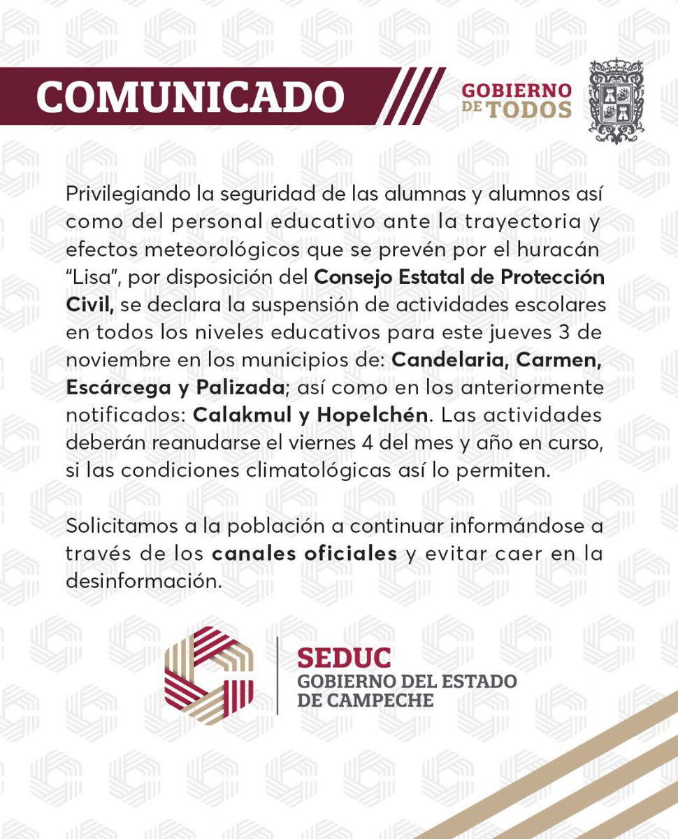 SEDUCampeche's tweet photo. 📣 COMUNICADO https://t.co/OLfUyJon6c