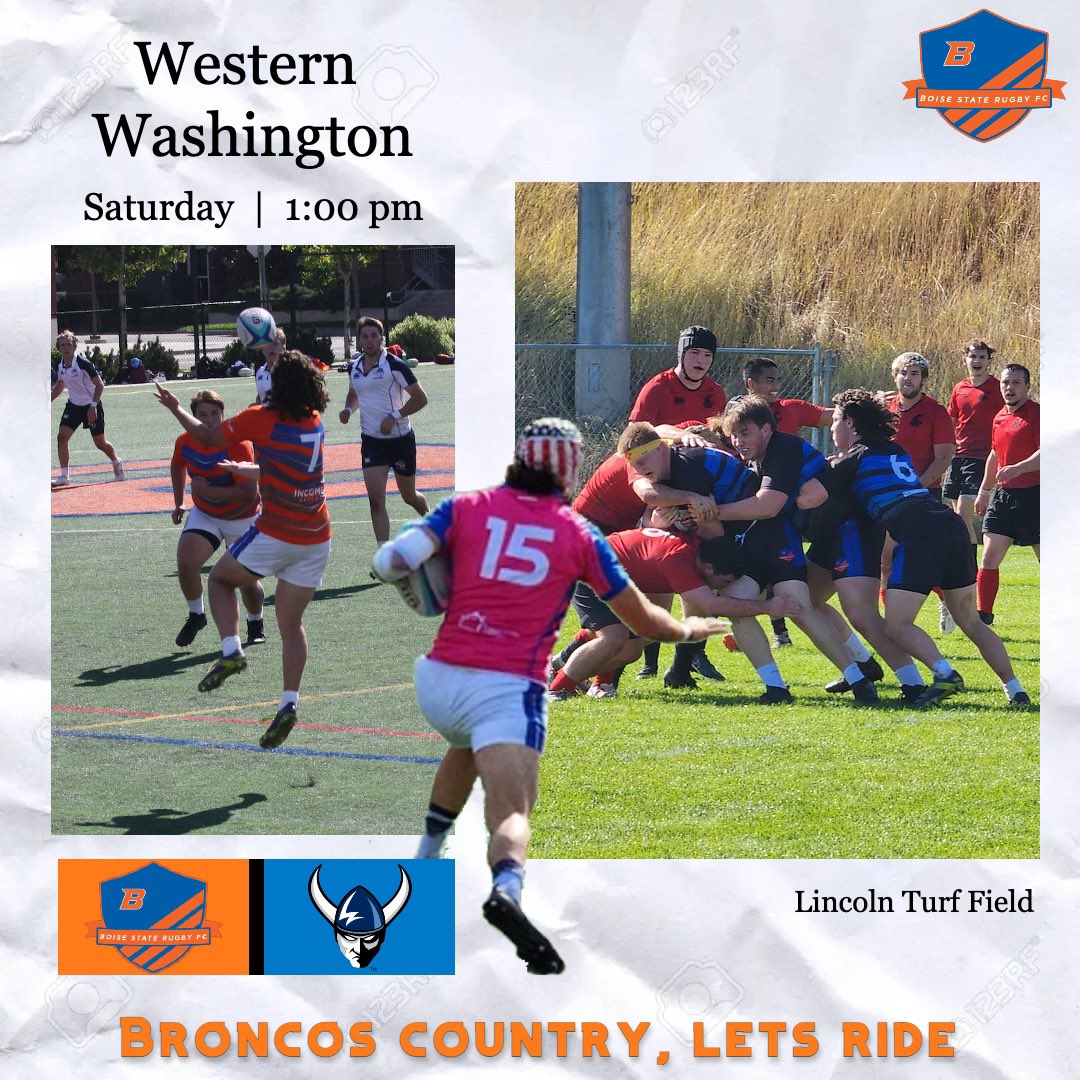 BoiseStateRugby's tweet photo. It’s our final home game of the season! Come out and support for our match against Western Washington this Saturday at 1:00pm. #gobroncos https://t.co/Du3qT3CPGi