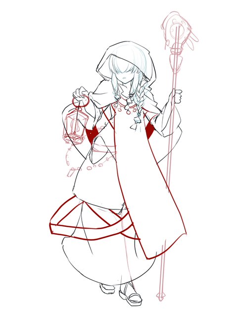 さすがに研修中エロ絵を描く度胸なかったのでキャラネタ出し。ドルイド魔女 