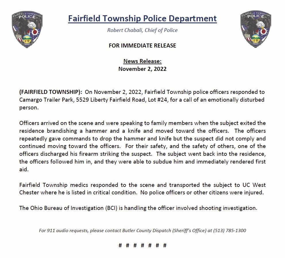 Fairfield Twp Police (@fairfieldtwppd) on Twitter photo 