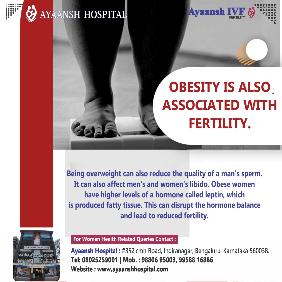 Obesity is also associated with fertility.

Obese women have higher levels of a hormone called leptin, which is produced fatty tissue. This can disrupt the hormone balance and lead to reduced fertility.

#causes #pregnancy #obesity #overweight #affectfertility #reducedfertility