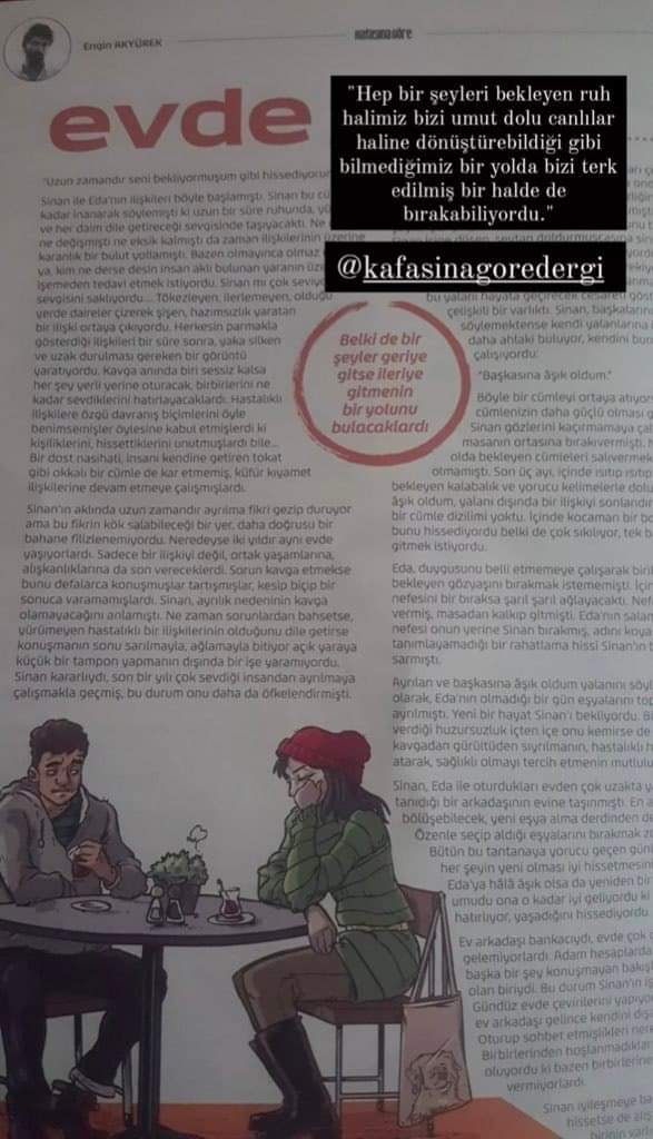 coconutHend's tweet image. Our mood, always waiting for something, can turn us into hopeful creatures, or leave us deserted on an unknown path. A quote from the article by the star Engin Akyurek entitled, #evde ✨. #EnginAkyürek #kafasinagoredergi
#sessizlik