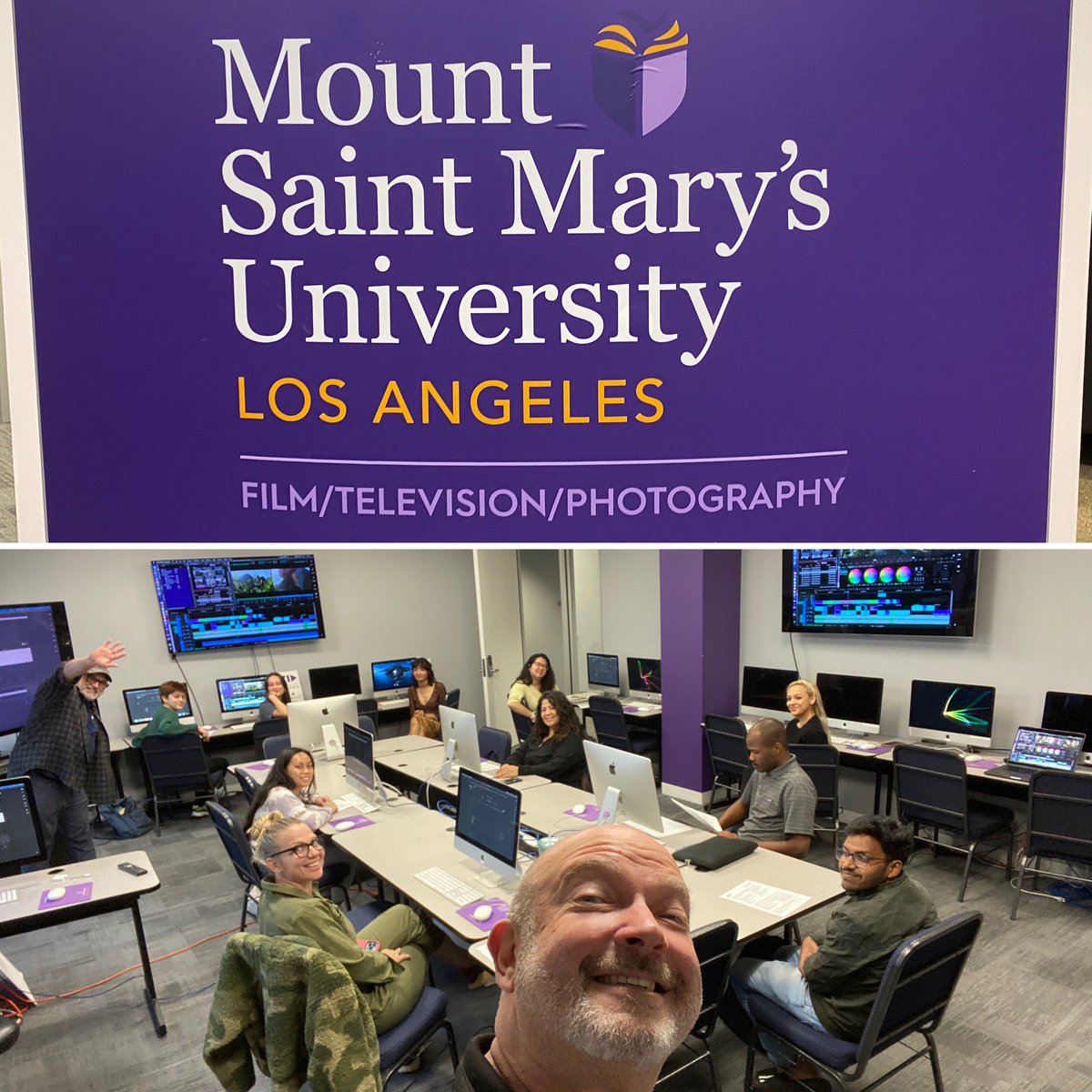 LA_MichaelK's tweet image. Visiting the @Avid @MediaComposer class at Mount Saint Mary’s University Film, Television and Photography Program in Hollywood. @MSMU_LA #AvidLearningPartner #avid