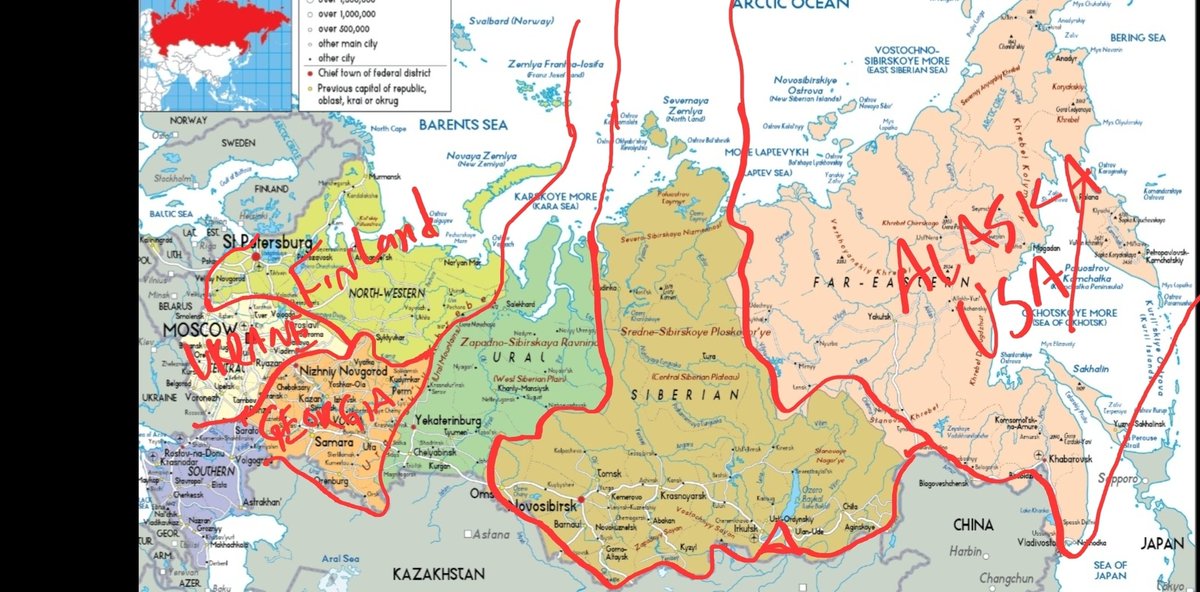 #USA goes to #war with #Russia when the #UnitedStates wins then #USSR should be divided up. See #map. #Finland #Ukraine #Georgia #CaucasusRegion #Mongolia #Akaska