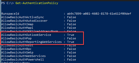 Turning off Basic authentication in the Microsoft 365 admin center does not turn off the following legacy services:

AllowBasicAuthOutlookService
AllowBasicAuthReportingWebServices

You can only turn off these settings in Exchange Online PowerShell.

learn.microsoft.com/en-us/exchange…