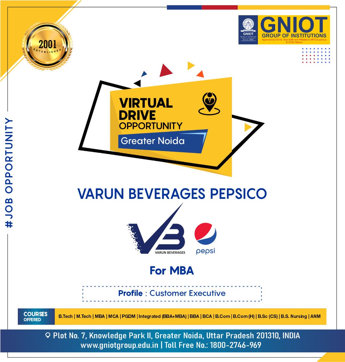 GNIOTCollege's tweet photo. This is to inform you that VARUN BEVERAGES PEPSICO is visiting GNIOT Campus for MBA Students.

Visit our Website: https://t.co/1UznvJ7WDG

#VirtualDrive #GNIOT #GreaterNoida #College #Placement #GNIOTCollege #VarunBeveragesPepsico #MBAStudents https://t.co/bf3pqU0gEm