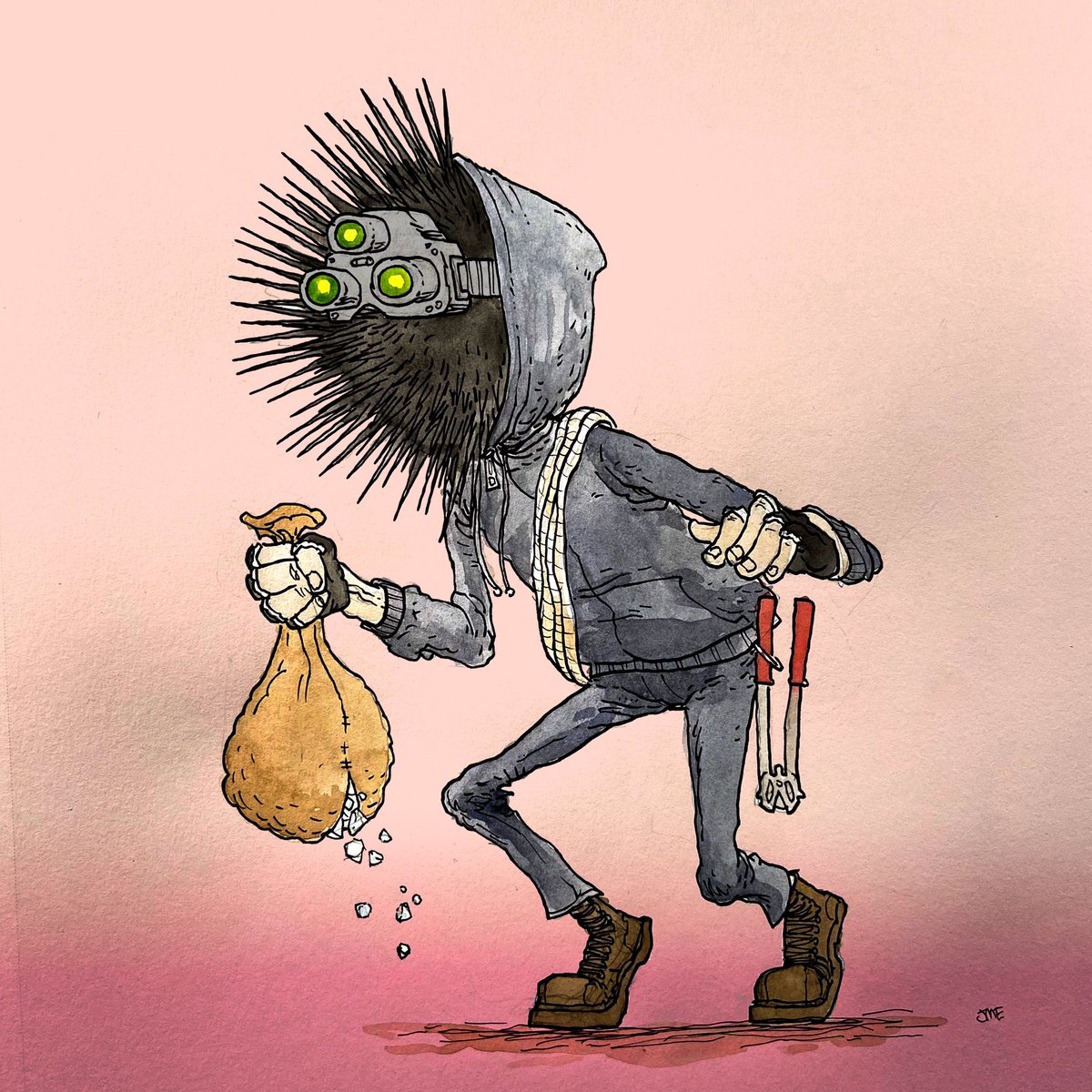 Sea urchin face, night vision, diamond heist? Sure!
#makingmonsters