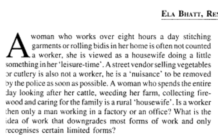 I know you're still interrogating and broadening "the idea of work" wherever you are. #ElabenBhatt  jstor.org/stable/4415837