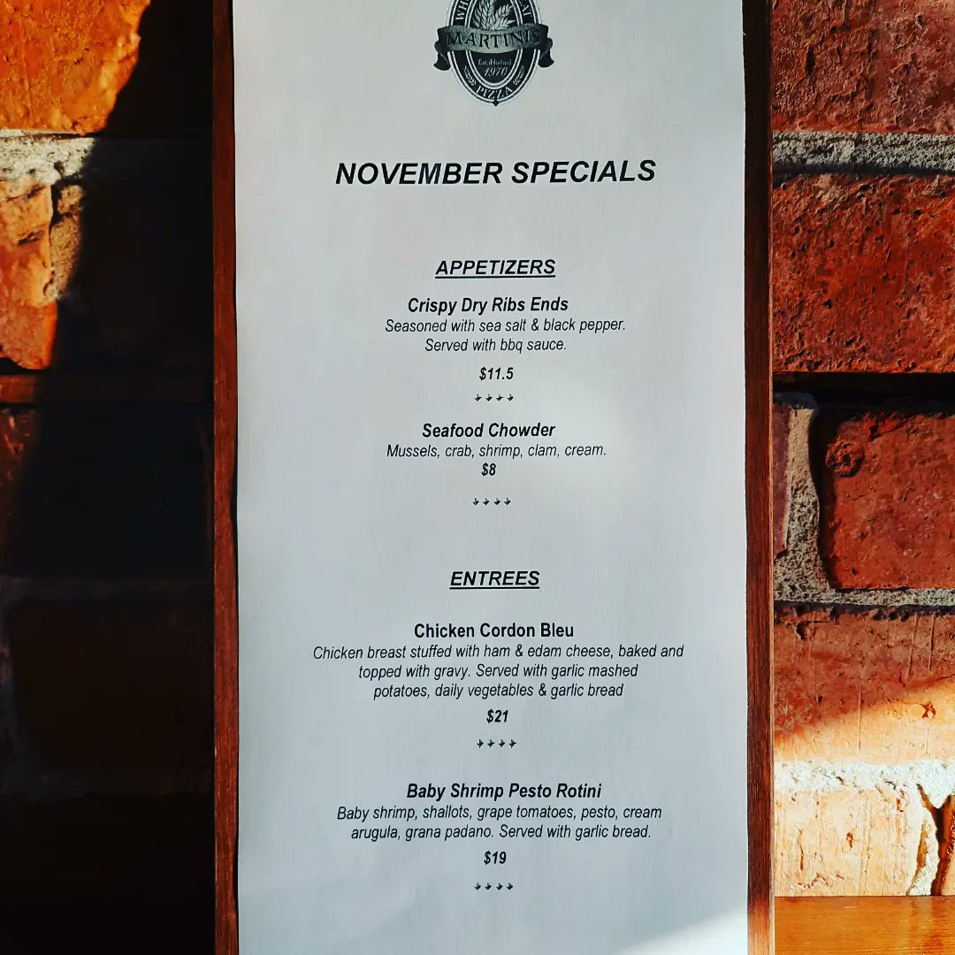 November Dinner Specials.