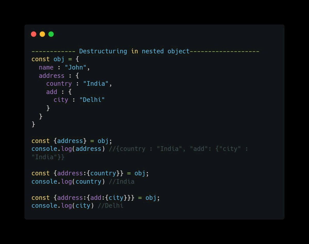 SubratSirIndia's tweet photo. Restructuring in nested object
#javascript #reactnative #FrontEndDeveloper https://t.co/RoHEIEDzzx