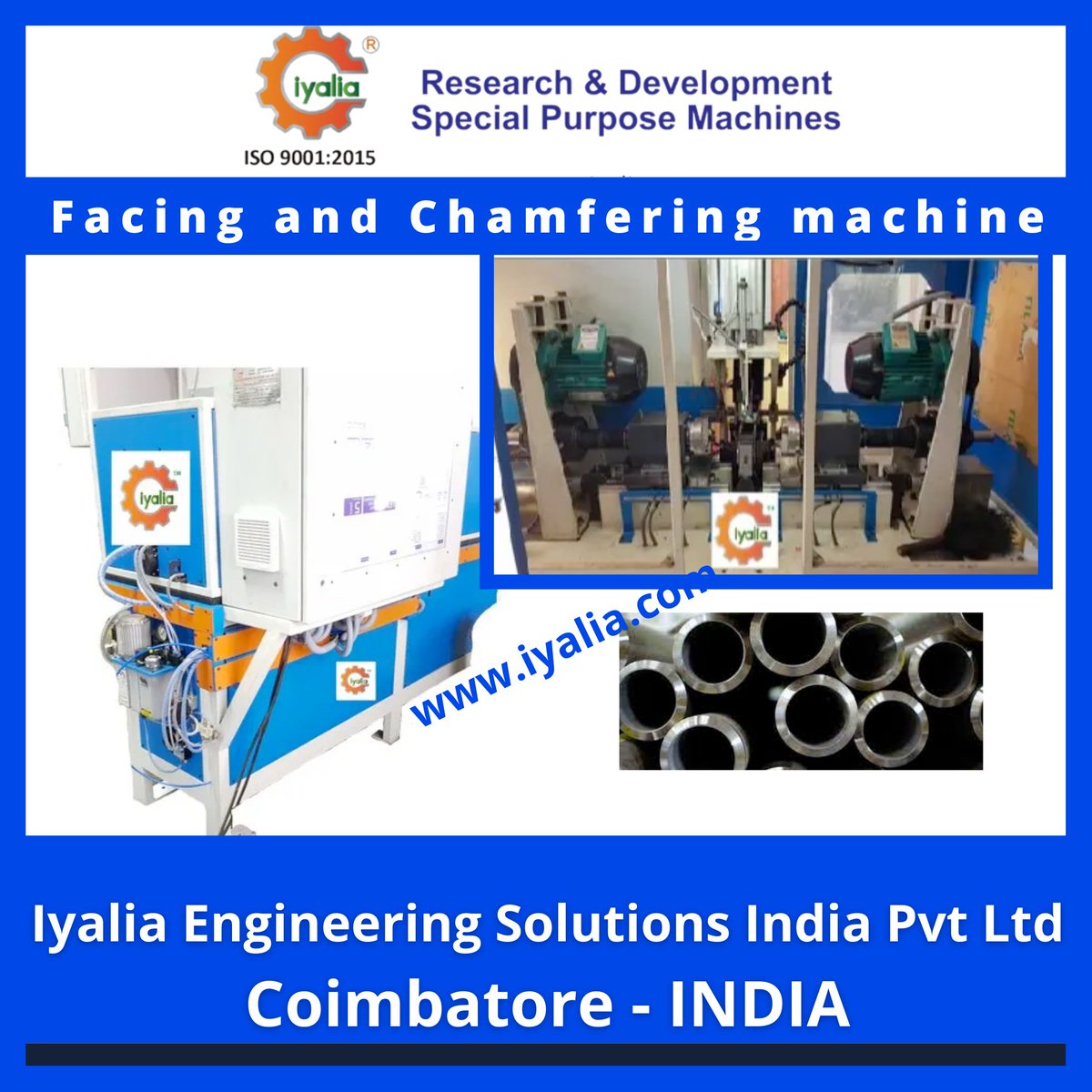 anandSundaram15's tweet image. Our IYALIA Facing and chamfering machine can be used from Dia 10 to 30 mm and to a length from 40 to 150mm. High Speed Facing and chamfering with a cycle time of 5 to 7 seconds. 

Video Link lnkd.in/gibtWsrz 

#IYALIA #spmmachines #spmmachine  #facingchamfering