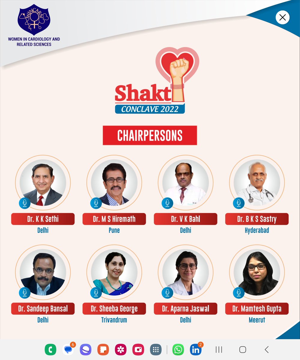 Looking forward to our 100 Women in Cardiology meeting 'Shakti Conclave' AT. WESTIN #marykom #wincars @mirvatalasnag @WomenAs1 #apsic_win @ShrillaB @mmamas1973 @hragy @LupinGlobal @aayshacader @DrToniyaSingh @Pooh_Velagapudi @drsonyaburgess @Sujathavip @MadduryJ @pcronline