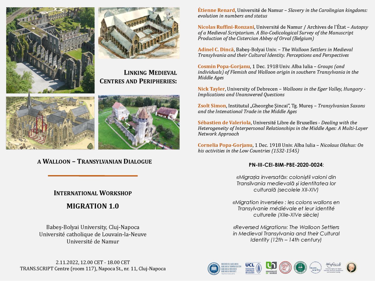 TRANS.SCRIPT Centre hosted Wednesday, 2nd of November 2022, the International Workshop “Linking Medieval Centres and Peripheries: A Walloon – Transylvanian Dialogue”.