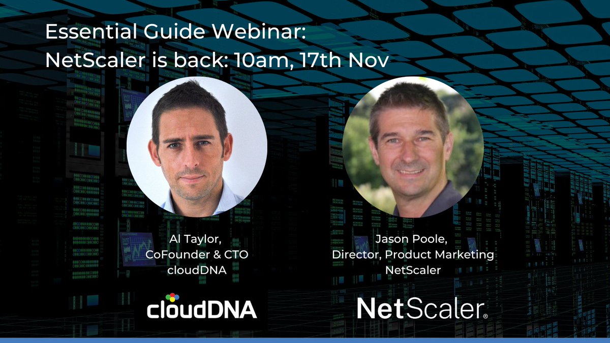 cloudDNA's tweet photo. Join our experts, Jason Poole, Director of Product Marketing, NetScaler and Al Taylor, CTO, cloudDNA as they give you an exclusive first look at the feature road map in to 2023.  

17th Nov, 10am: https://t.co/KKxX3HUPXe 

#NetScalersBack #NetScalerRocks #ILoveNetScaler #cloudDNA https://t.co/cOhyrJaFnQ