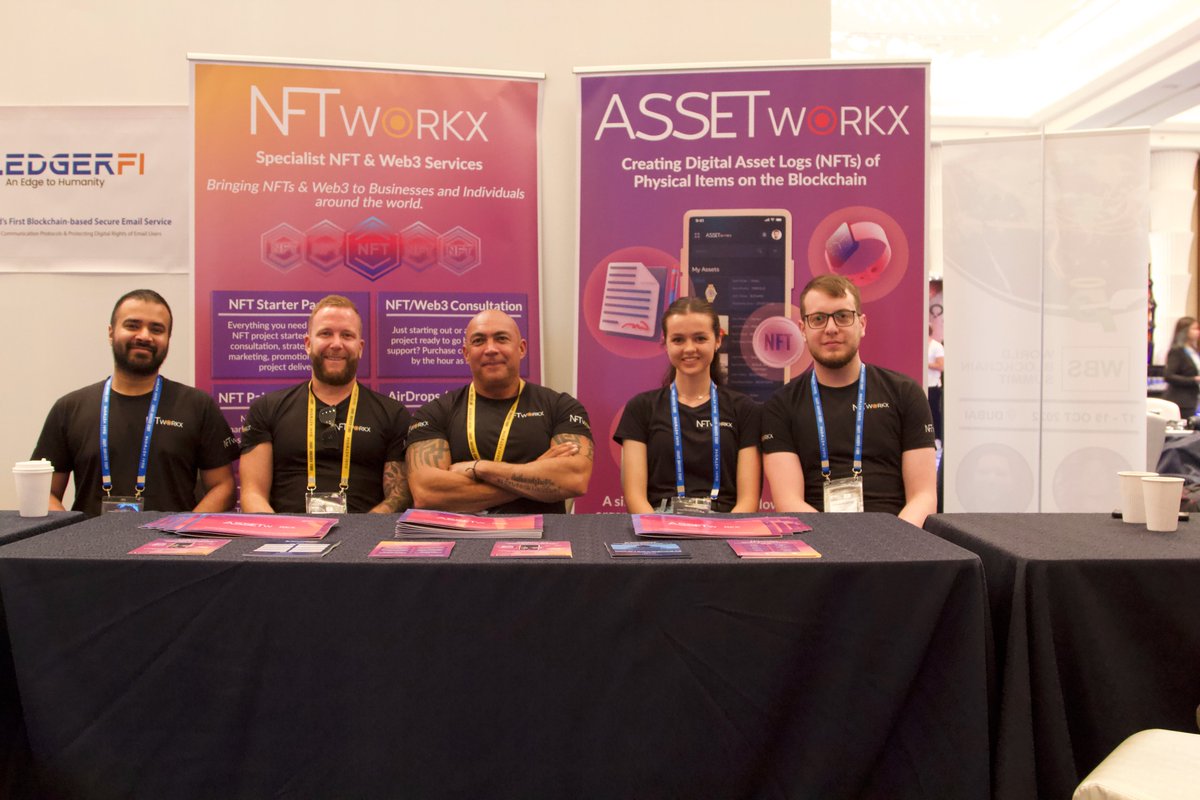 The team at #wbs World blockchain summit 2022 #assetworkx #nftworkx #NFTCommunity #blockchain
