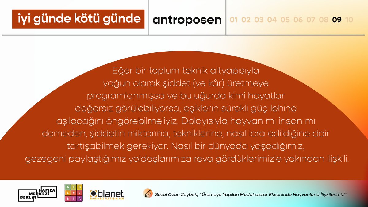 "Hayvanlar bizim çocuğumuz mu?" sorusunu sorduğu yazısında @sezaiozanzeybek  gezegeni paylaştığımız canlılara yaptığımız muameleyle insanlar arasındaki ilişkinin birbirine nasıl bağlandığına dikkat çekiyor.
bianet.org/bianet/diger/2…