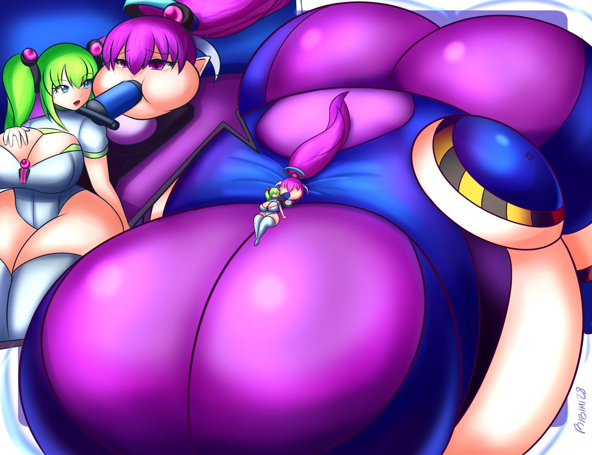 Full Shading Comm for  <a href="/Obsidium2/">ObsidiumMMD</a> who requested a 2 part sequence featuring <a href="/mmd_imbapovi/">imbapovi</a> 's characters Imiku and Povi.

Imiku giving Povi a taste of her medicine with one of those special pumps that fills her up until she becomes quite a huge blimp!