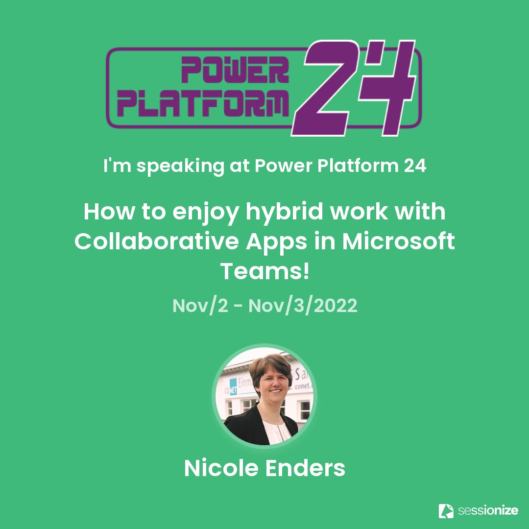 nicolenders's tweet image. Let&apos;s kick off the day with a session at Power Platform 24. I will talk about #CollaborativeApps in #MicrosoftTeams, #PowerPlatform and #Dynamics365 in a few minutes.

#ModernWorkplace #Microsoft365 #BizApps