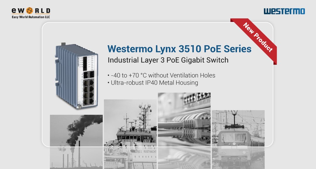 easyworldme's tweet photo. With @westermo 's new Lynx 3510, you're getting a new generation of compact industrial Power over Ethernet switches!
https://t.co/4bwcoAaSBt
https://t.co/EFkDN24mHk
#EasyWorldAutomation #Westermo #GigabitSwitch #PoESwitch #PoE #Layer3 https://t.co/qVI0Pc0tq0