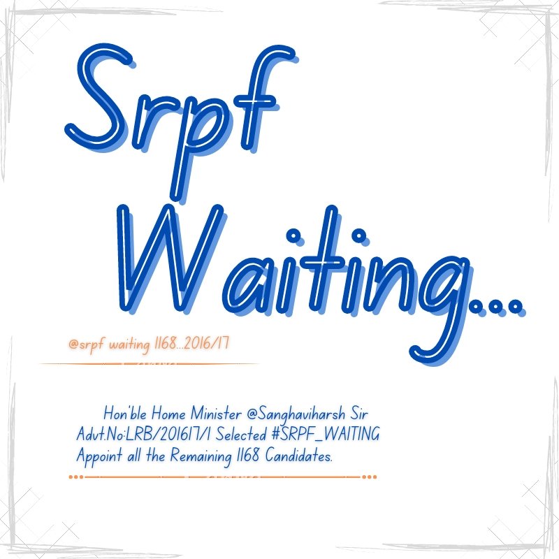 jayeshparmar78's tweet photo. Selected SRPF WAITING ના 1168 ઉમેદવારોને નિમણૂક આપો

#SRPF_1168_ને_નિમણુક_આપો

@sanghaviharsh @Bhupendrapbjp @CRPaatil @narendramodi @HMofficeGujarat @CMOGuj @BJP4Gujarat https://t.co/46lPLFQjNw