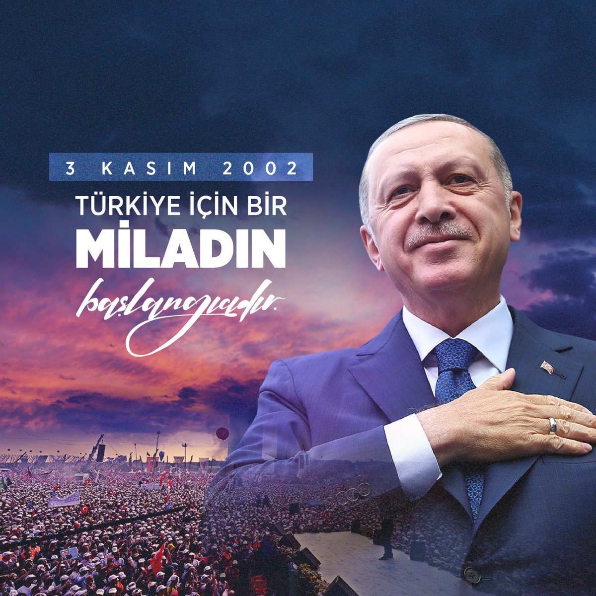 🗓 03 Kasım 2002’de Cumhurbaşkanımız Sayın Recep Tayyip Erdoğan’ın liderliğinde milletimizden aldığımız güçle halka hizmet için çıktığımız iktidar yolculuğunda 20. yılımızı geride bıraktık. Daha nice başarılarla dolu hizmet yıllarına inşallah.. #MilleteHizmetYolunda