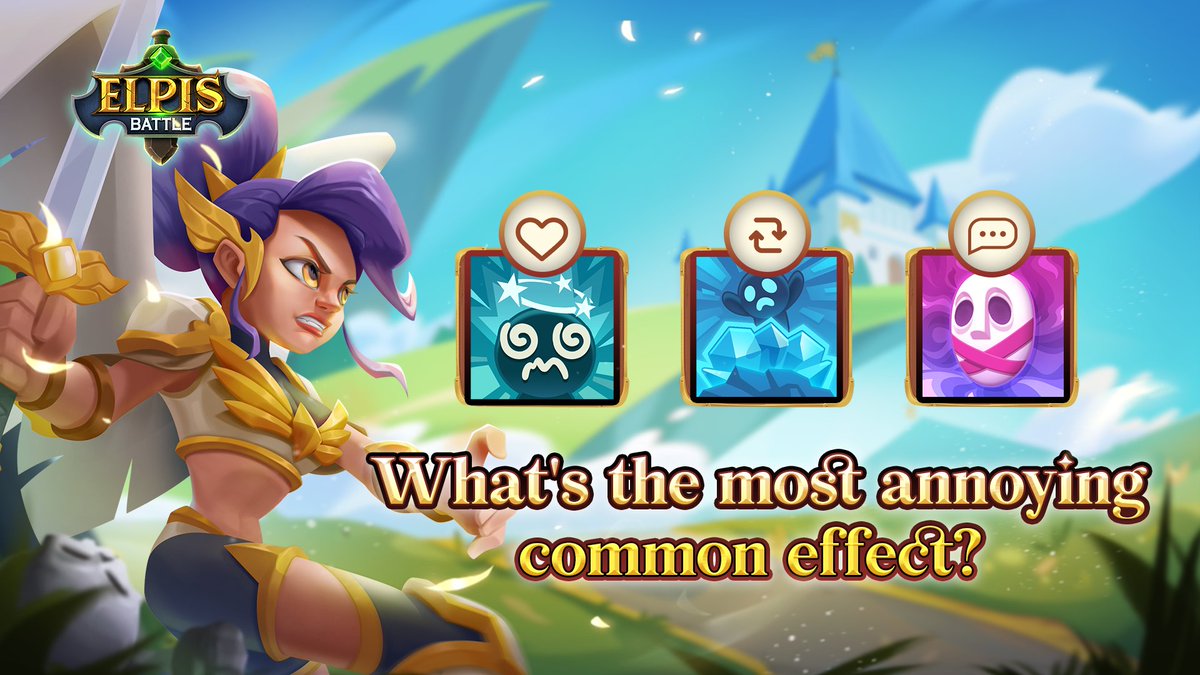 ElpisBattle's tweet photo. 🤔What's the most annoying common effect? 
Bash/ freeze/ silence

#NFT #Web3Gaming  #ElpisBattle https://t.co/Yf1Zd3Cuyp