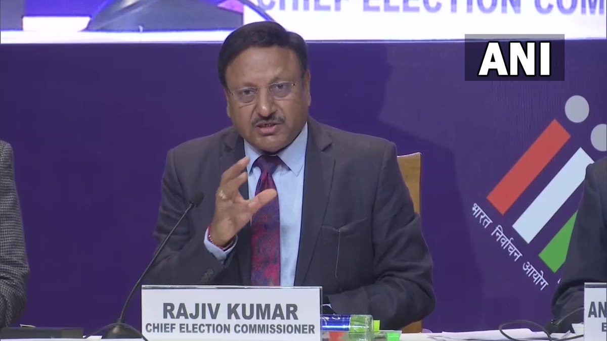ANI's tweet image. Action and outcome actually speak louder than words. No matter how much I try to make you understand, what's important are the actions &amp;amp; our correct results. Results have shown that those who are critical got surprising results: CEC Rajiv Kumar, on a recent tweet by Congress