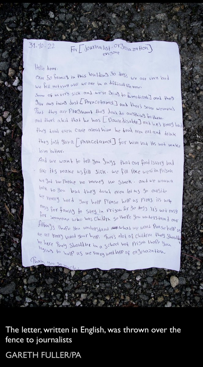 paulmasonnews's tweet photo. The letter thrown over the fence by kids from Manston shames this government. https://t.co/va7yQNT3Fi https://t.co/A3njtHJhBk