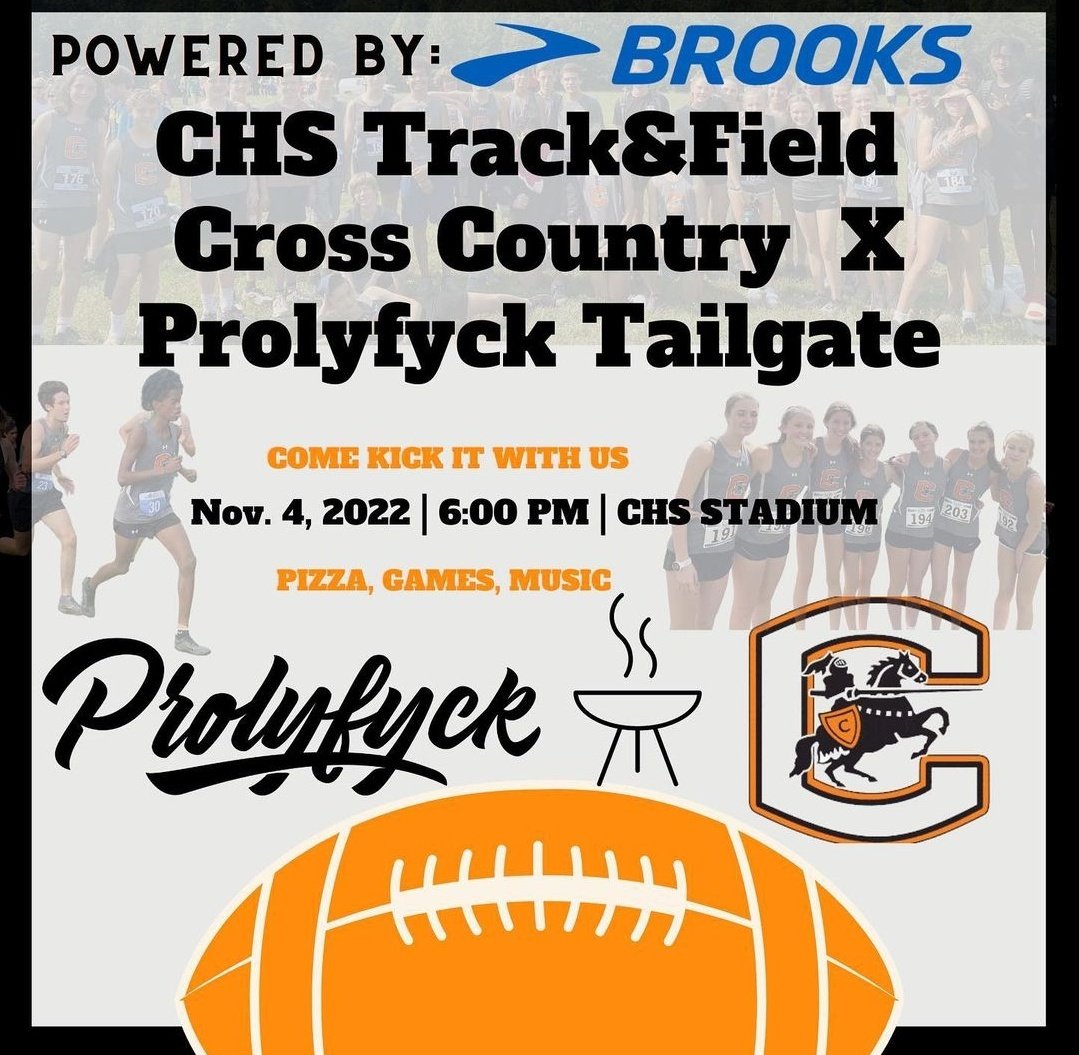 Local running club, Prolyfyck, nominated CHS XC &amp; T&amp;F  for a grant from Brooks, it has been awarded to CHS. Congrats athletes! 
Friday, 11/4 at 6:00pm Brooks and Prolyfyck will be honoring CHS XC &amp; TF, athletes w/ a tailgate @ the stadium b4 the last fb game. 
<a href="/CHSBlackKnights/">Charlottesville High School</a>