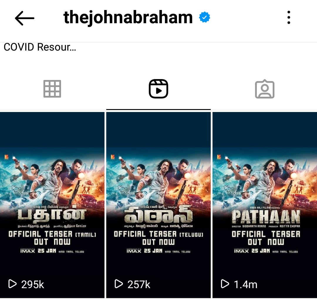 SRKBDFC1's tweet photo. #PathaanTeaser nearly got 50M views on Instragram in just 24 hours. (All 4 handles)

#HappyBirthdaySRK #SRK𓃵 #Pathaan https://t.co/GdczdVPaBL