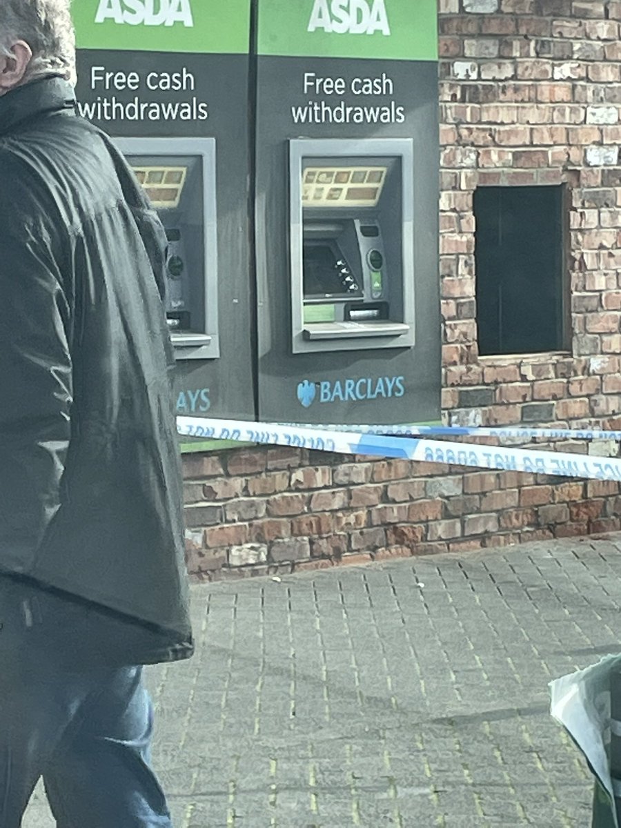 There used to be 3 cash machines at Bootle Asda. A few years ago they took 1 away and covered the hole with a metal plate. Someone has took the metal plate away last night, climbed through the hole and emptied the other 2 cash machines 😂