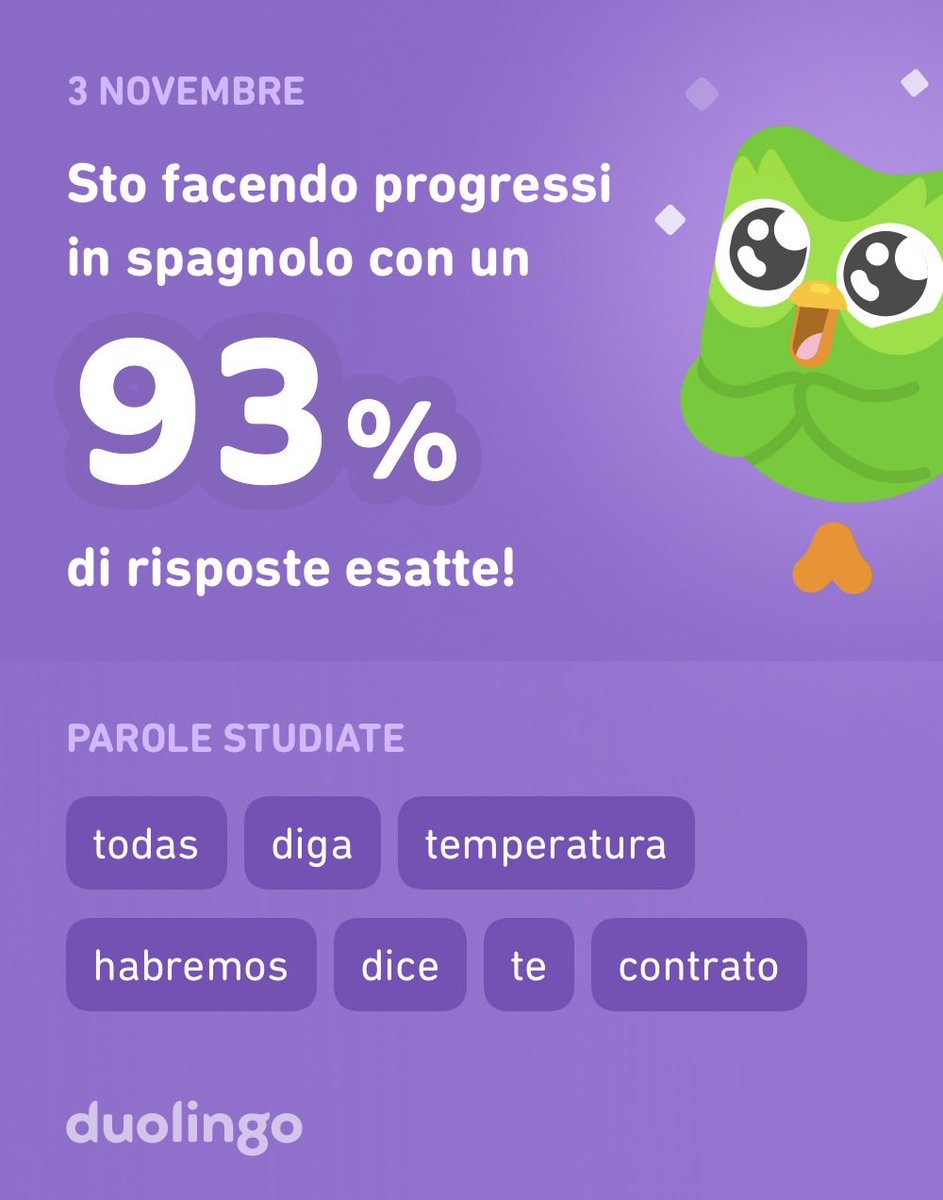 Sto studiando spagnolo su Duolingo! È gratis, efficace e divertente.